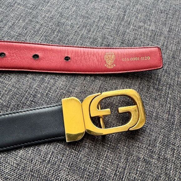 GUCCI REVERSIBLE LEATHER BELT - Picture 13 of 14